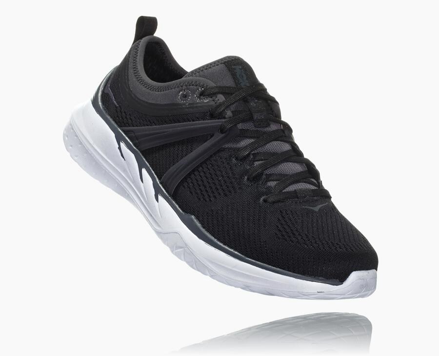 Hoka Australia One One Tivra - Womens Running Shoes Black/White - EAVSD-9206